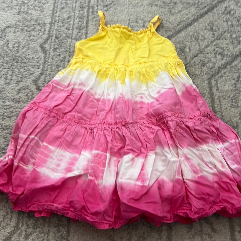 Pink and Yellow TieDye sundress 5T